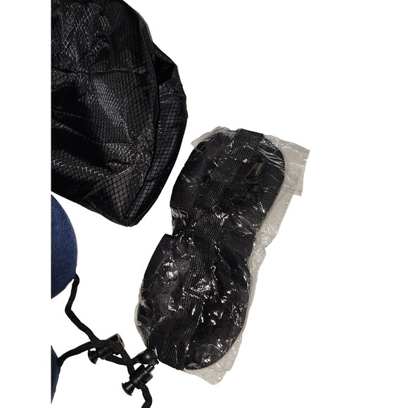 Travel Neck Pillow Memory Foam W/ Eye Mask & Ear Plugs Blue - Picture 3 of 6